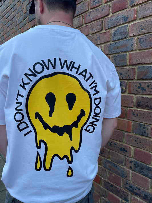 I don’t know what I’m doing melting smile Heavyweight Drop Shoulder Cotton Unisex T-Shirt