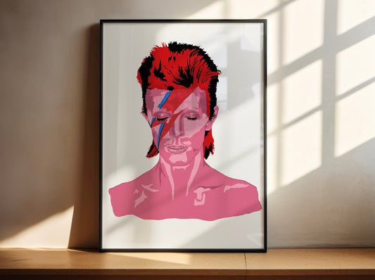 David Bowie Aladdin Sane Portrait Print