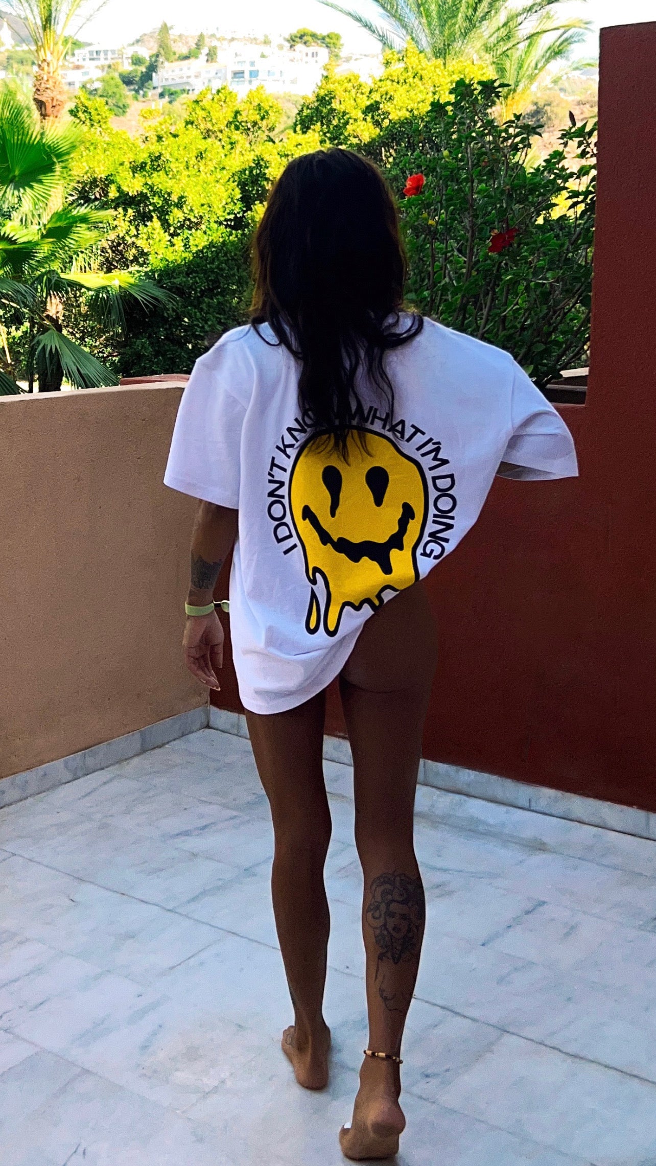 I don’t know what I’m doing melting smile Heavyweight Drop Shoulder Cotton T-Shirt