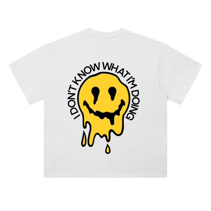 I don’t know what I’m doing melting smile Heavyweight Drop Shoulder Cotton T-Shirt