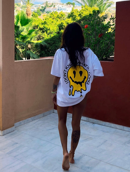I don’t know what I’m doing melting smile Heavyweight Drop Shoulder Cotton T-Shirt