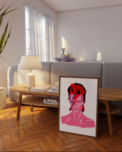 David Bowie Aladdin Sane Portrait Print