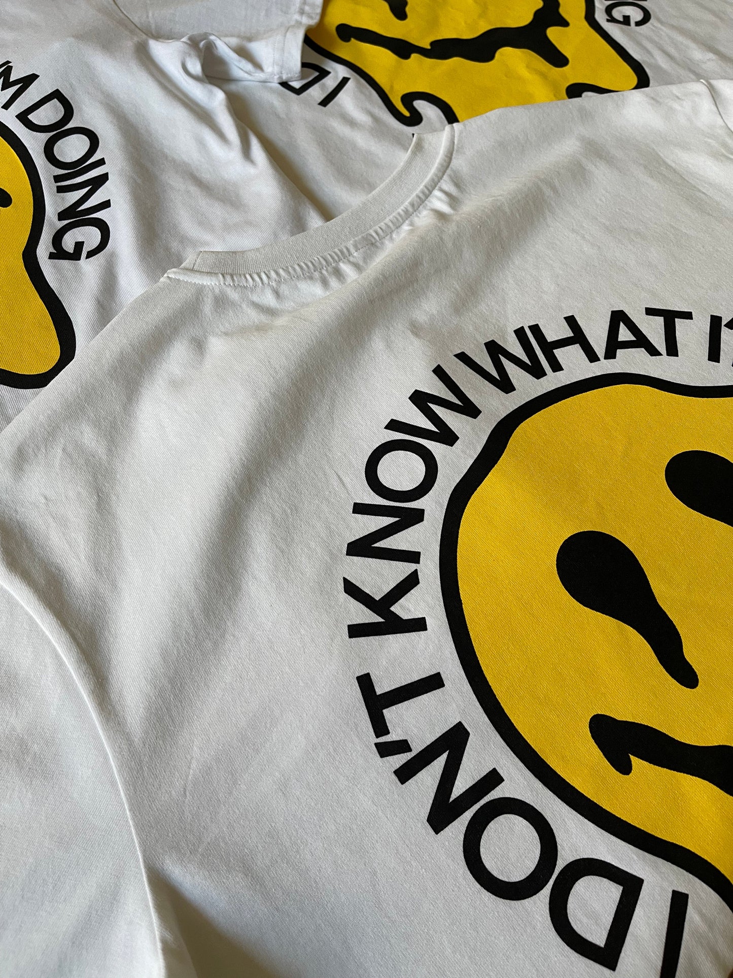 I don’t know what I’m doing melting smile Heavyweight Drop Shoulder Cotton T-Shirt