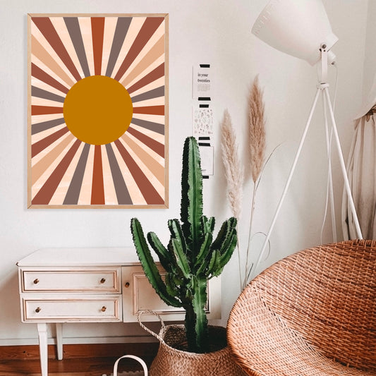 Boho sun rays art print