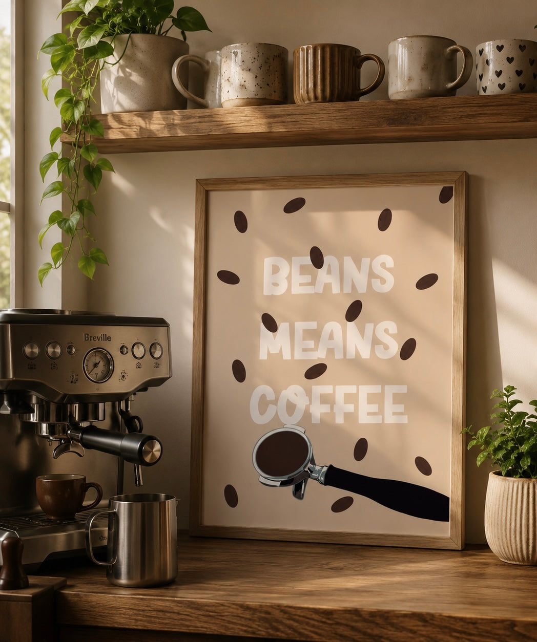 Beans Means Coffee Kitchen Art Print