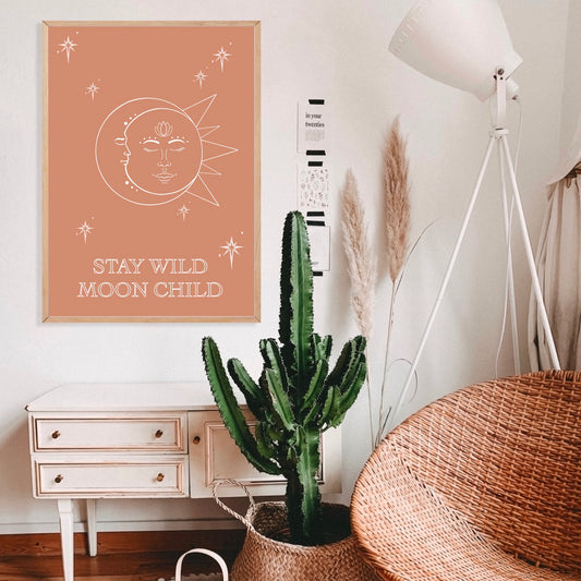 Stay wild moon child celestial print