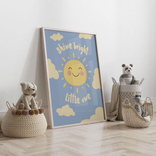 Shine Bright Little One - Nursery & Kids Room Art Print